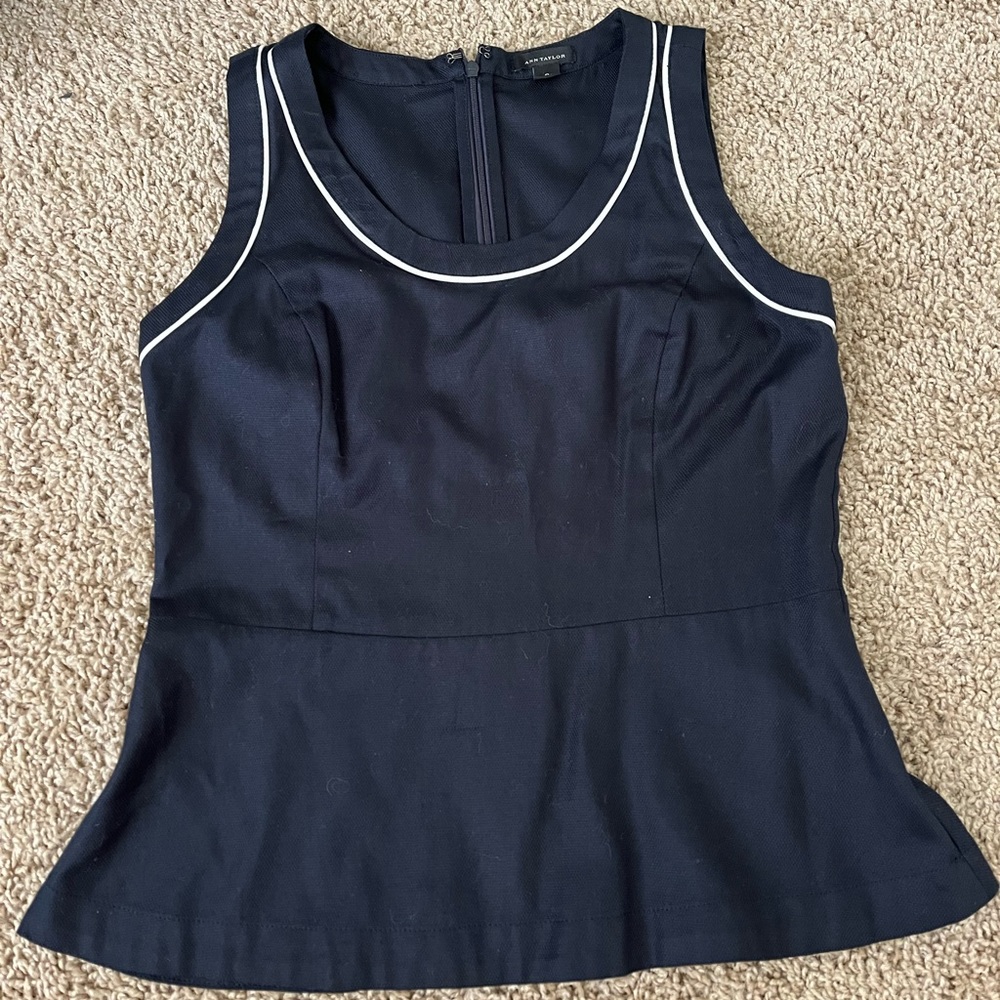 Ann Taylor Navy Blue Blouse